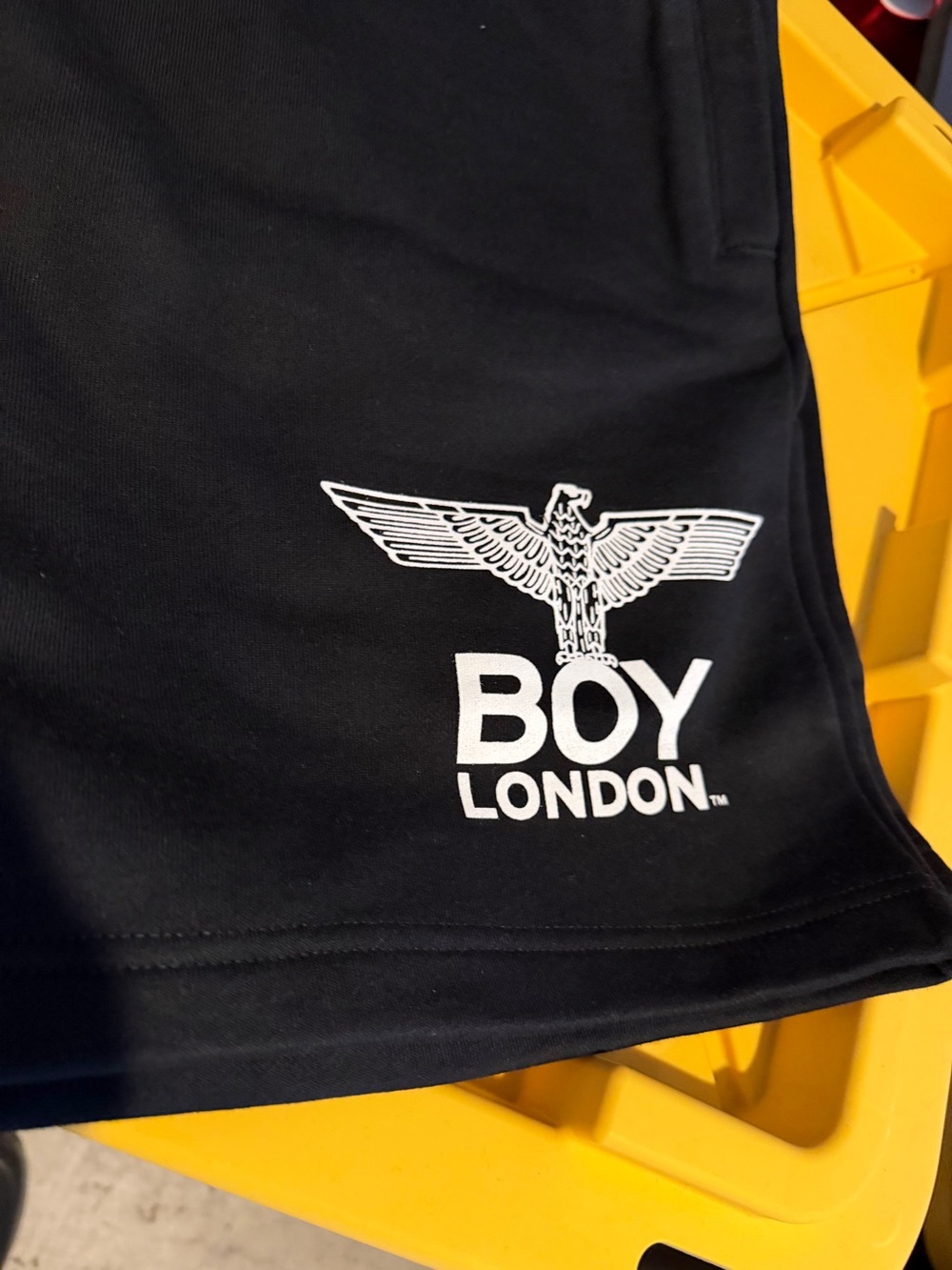 BOY London Men's Black Athletic Shorts with White Logo Print